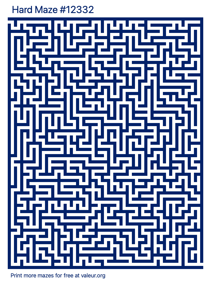 Free Printable Hard Maze number 12332