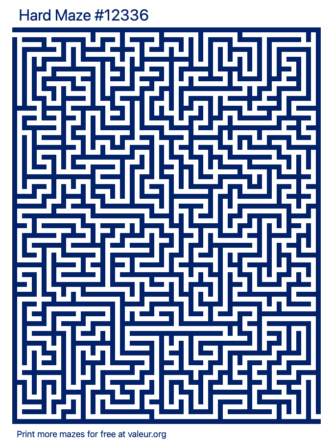 Free Printable Hard Maze number 12336