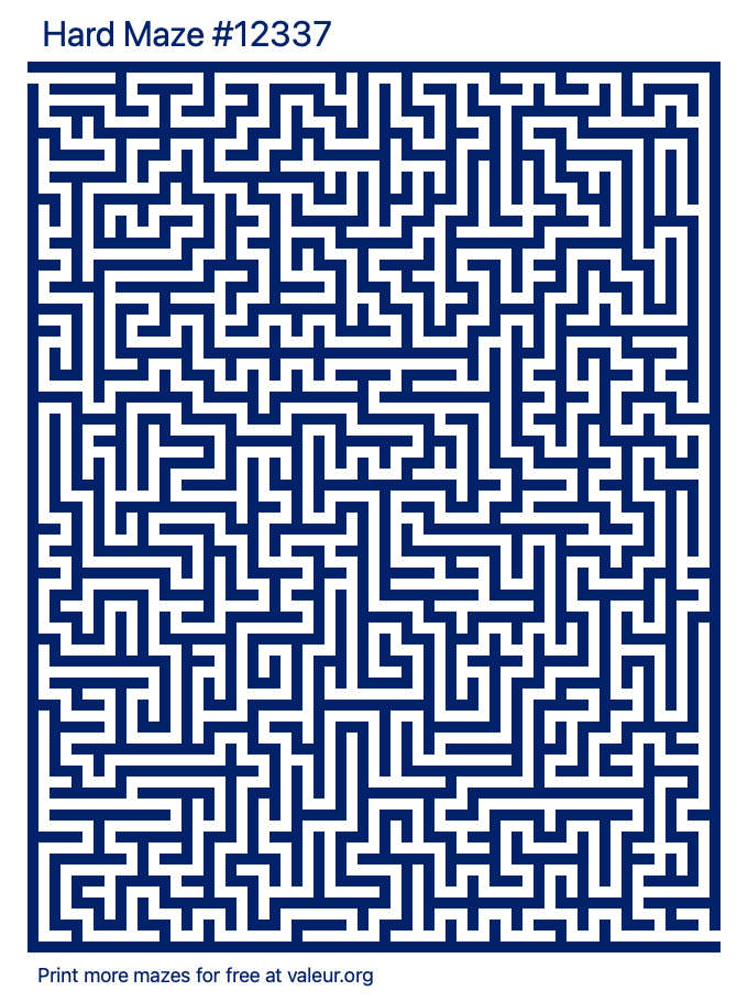 Free Printable Hard Maze number 12337