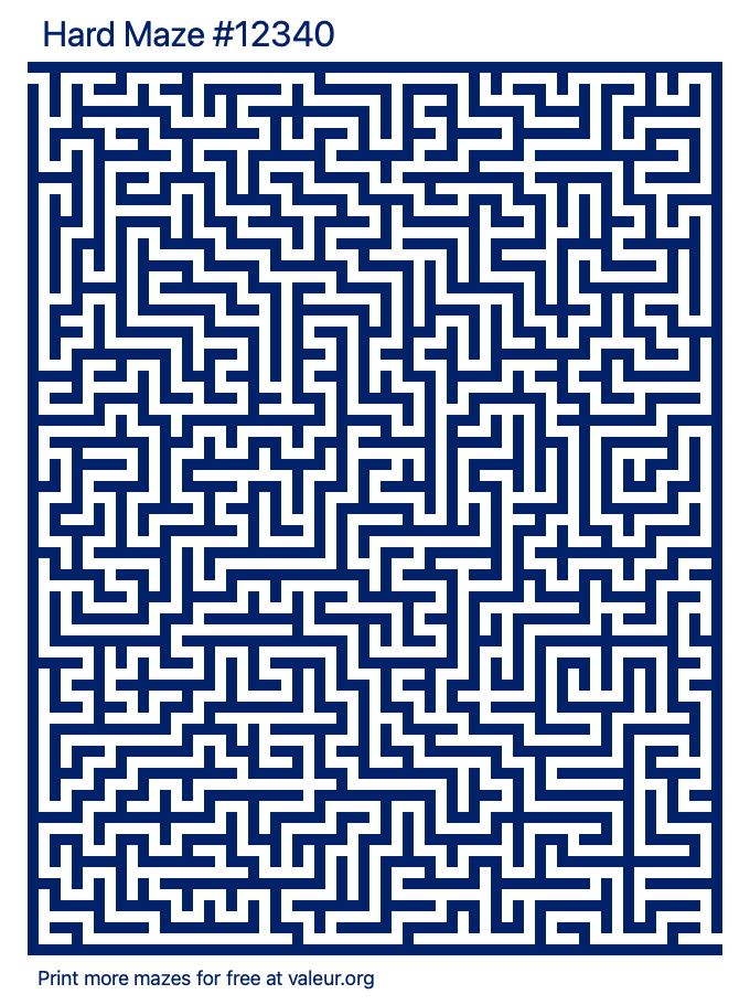 Free Printable Hard Maze number 12340