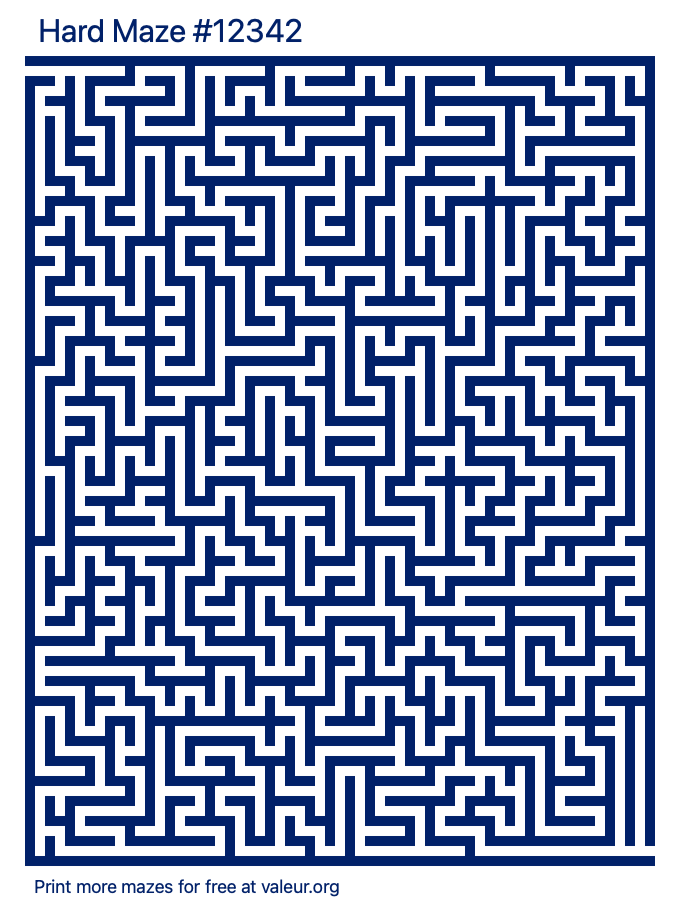 Free Printable Hard Maze number 12342