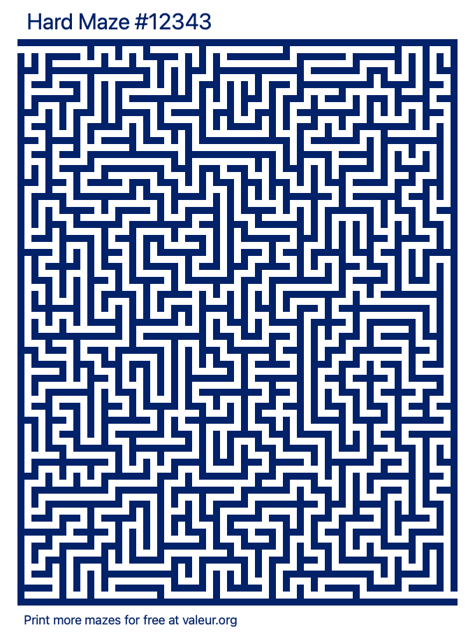 Free Printable Hard Maze number 12343