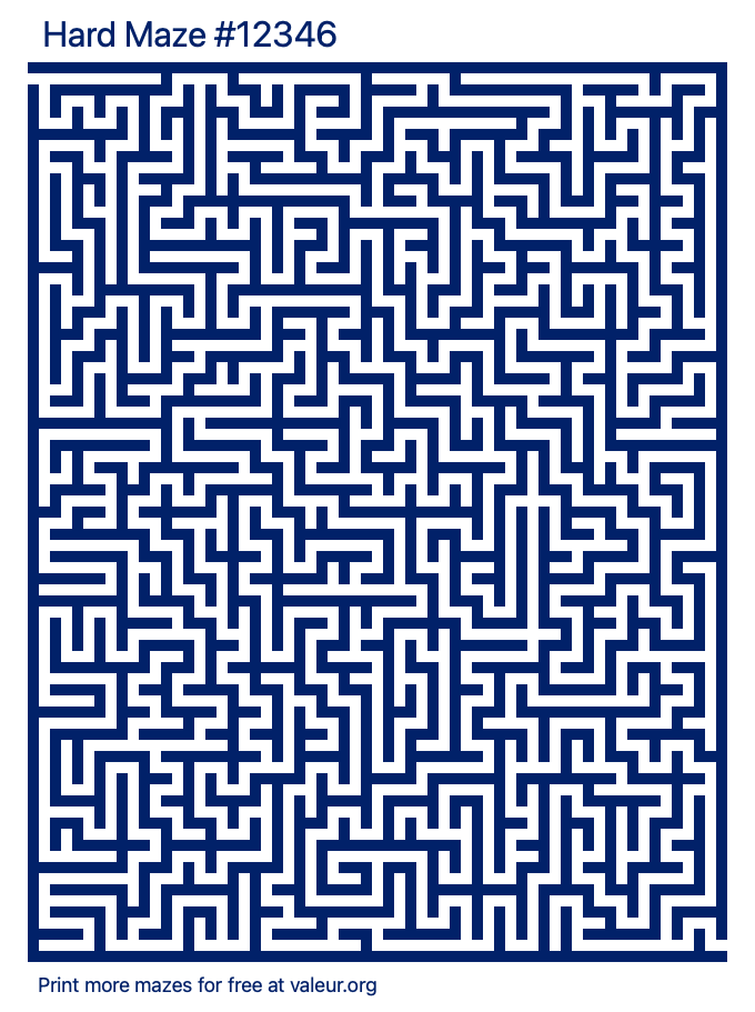 Free Printable Hard Maze number 12346