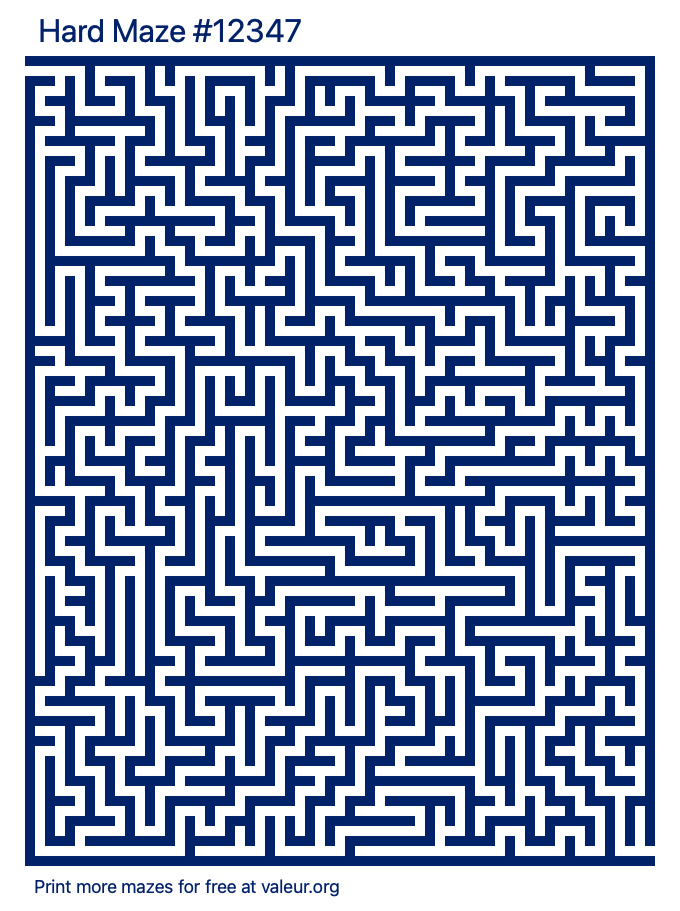 Free Printable Hard Maze number 12347