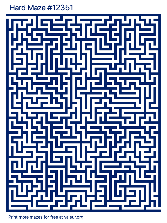 Free Printable Hard Maze number 12351