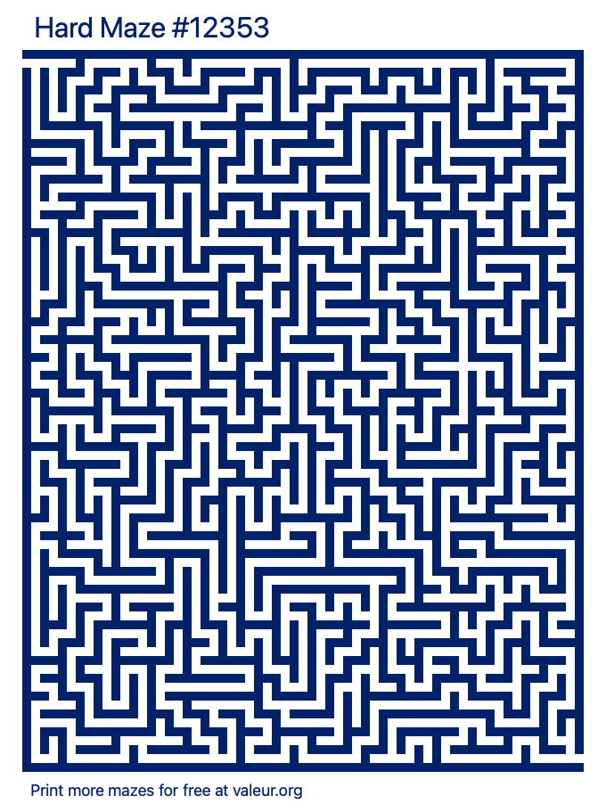 Free Printable Hard Maze number 12353