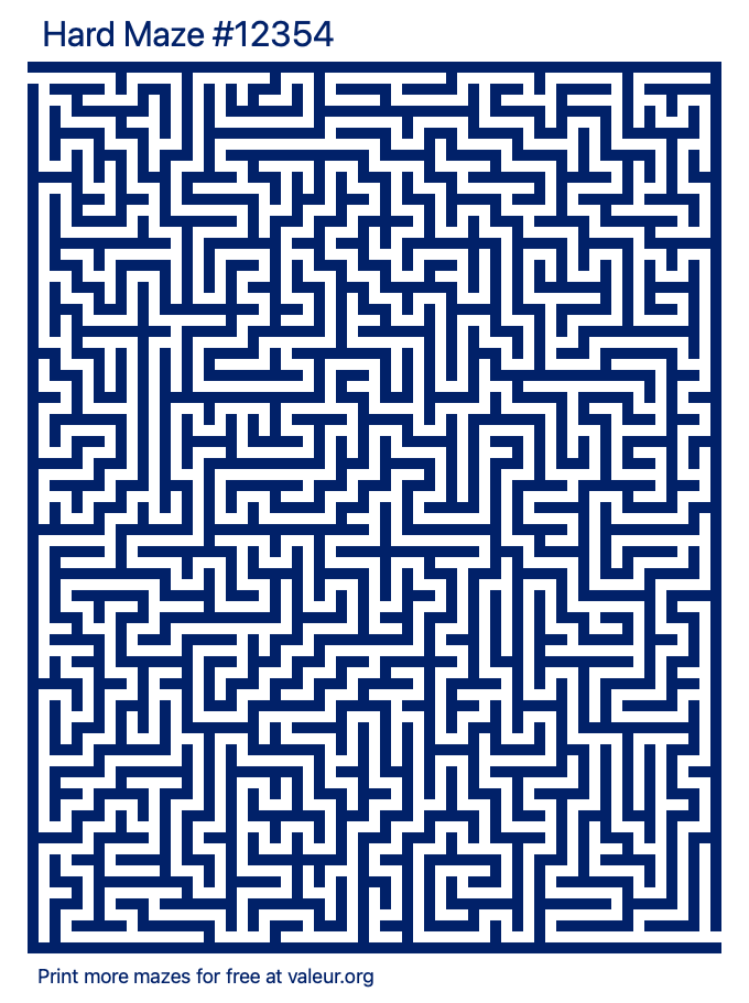 Free Printable Hard Maze number 12354