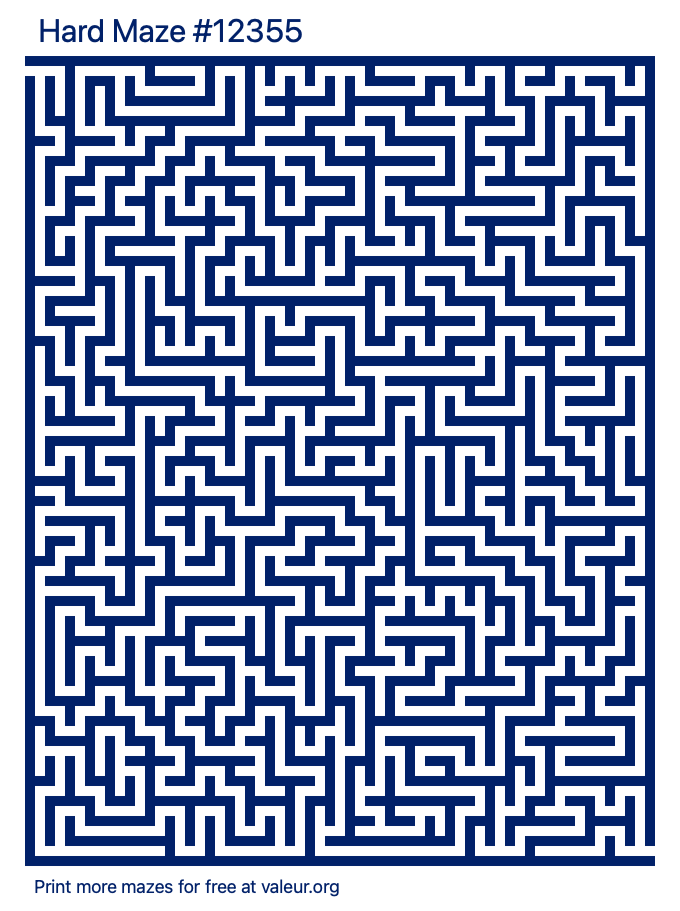 Free Printable Hard Maze number 12355