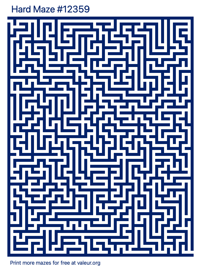 Free Printable Hard Maze number 12359