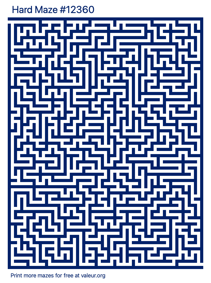 Free Printable Hard Maze number 12360