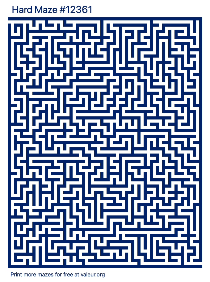 Free Printable Hard Maze number 12361