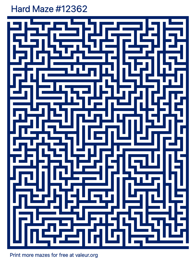 Free Printable Hard Maze number 12362