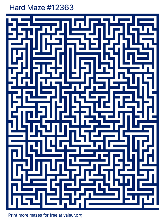 Free Printable Hard Maze number 12363