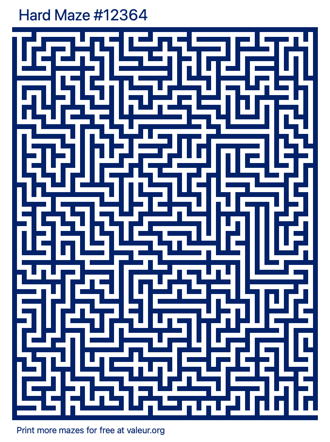 Free Printable Hard Maze number 12364