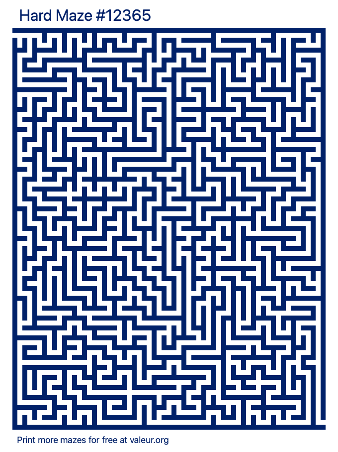 Free Printable Hard Maze number 12365