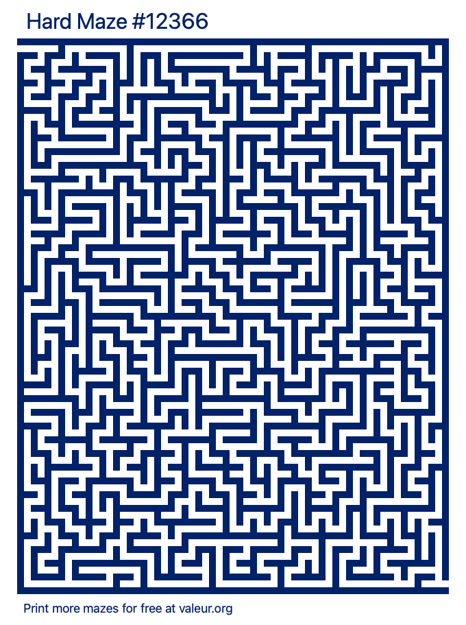 Free Printable Hard Maze number 12366