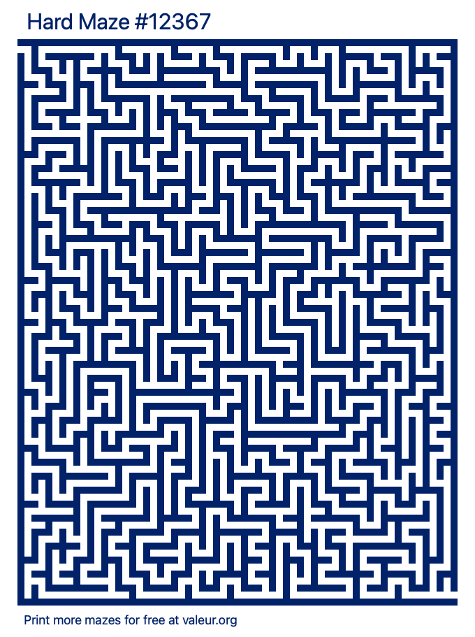 Free Printable Hard Maze number 12367