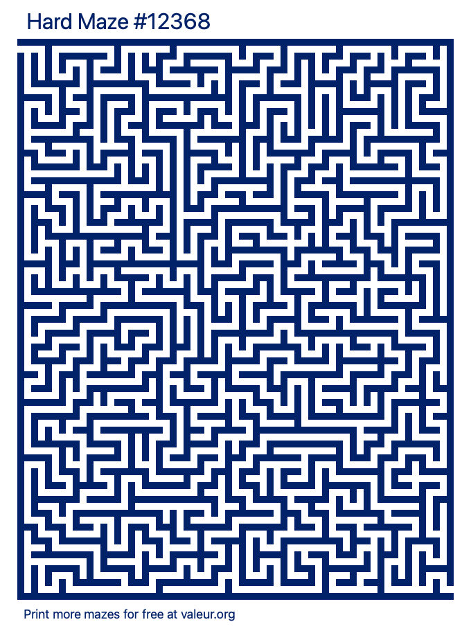 Free Printable Hard Maze number 12368