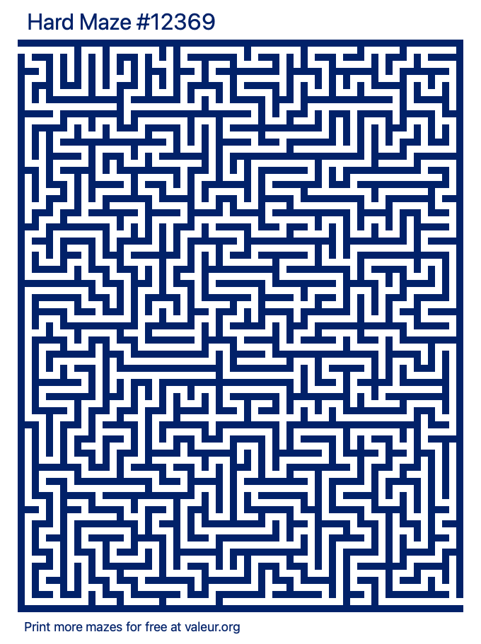 Free Printable Hard Maze number 12369