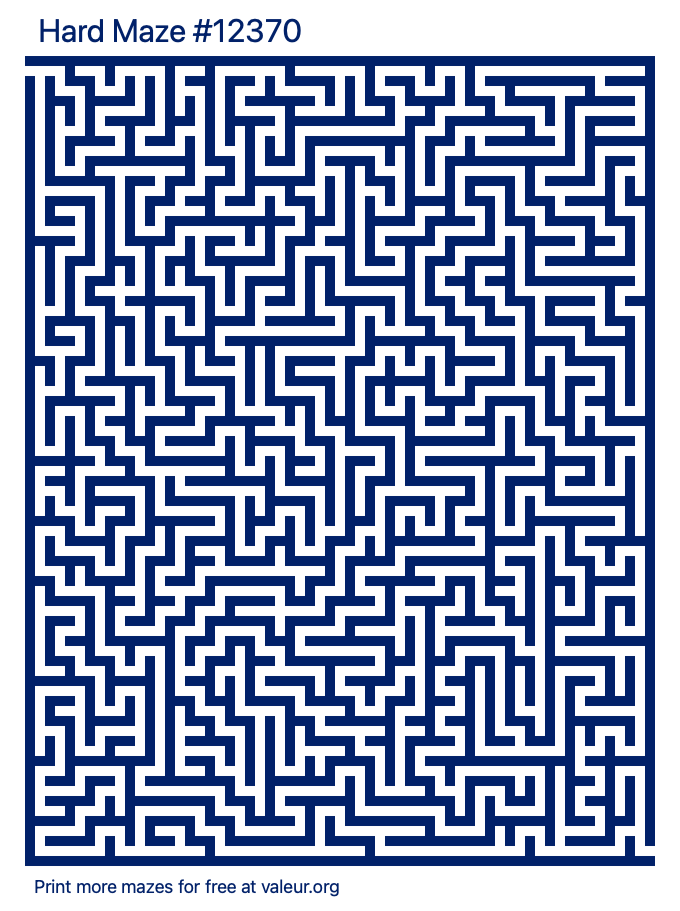 Free Printable Hard Maze number 12370