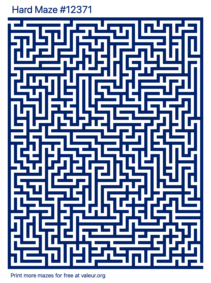 Free Printable Hard Maze number 12371