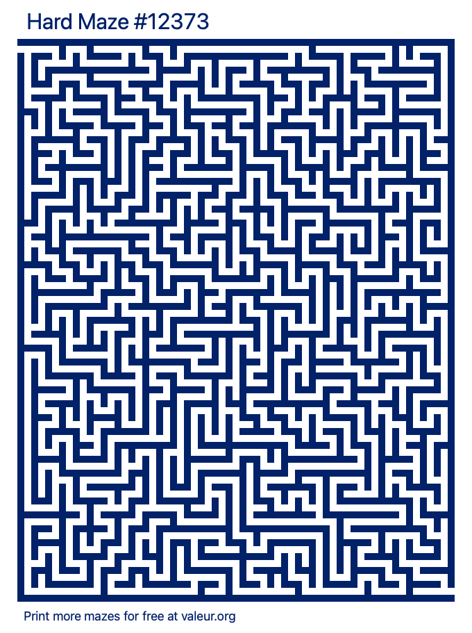 Free Printable Hard Maze number 12373