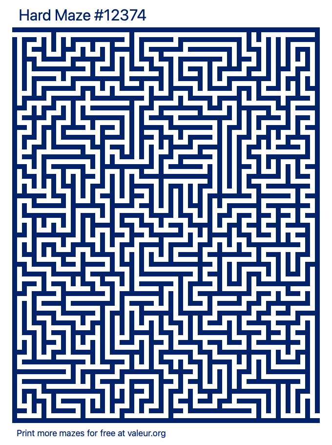 Free Printable Hard Maze number 12374