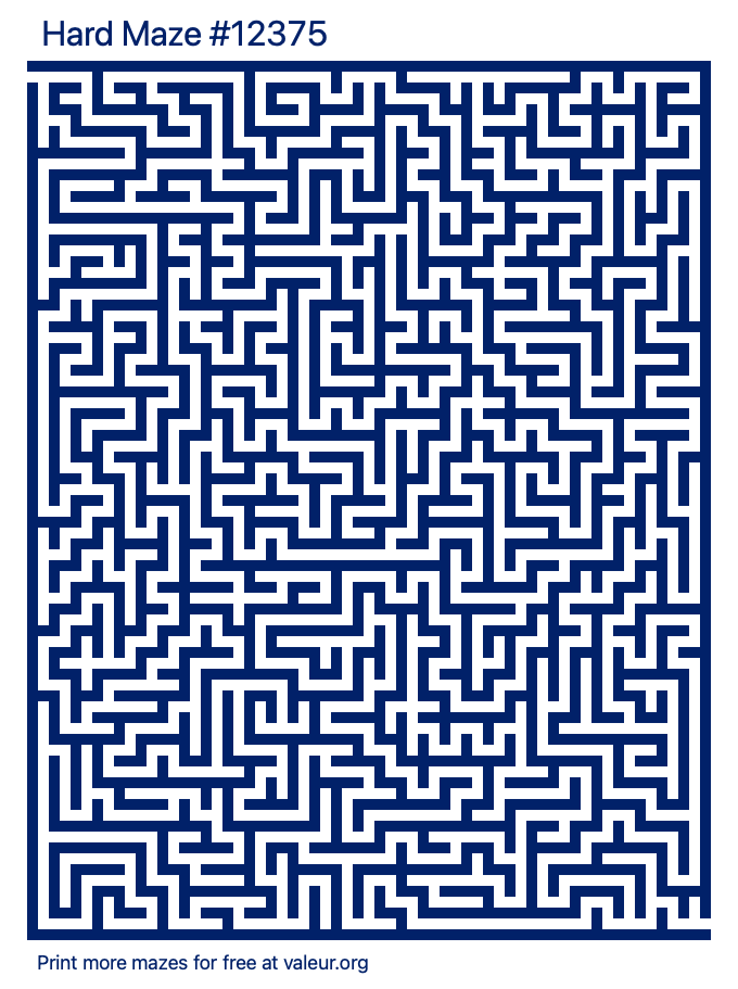 Free Printable Hard Maze number 12375