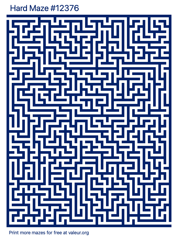 Free Printable Hard Maze number 12376