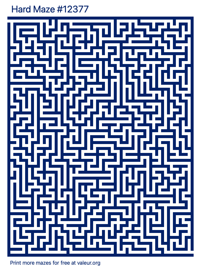 Free Printable Hard Maze number 12377