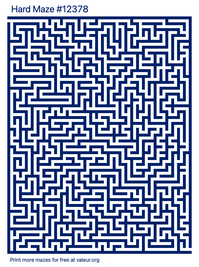 Free Printable Hard Maze number 12378