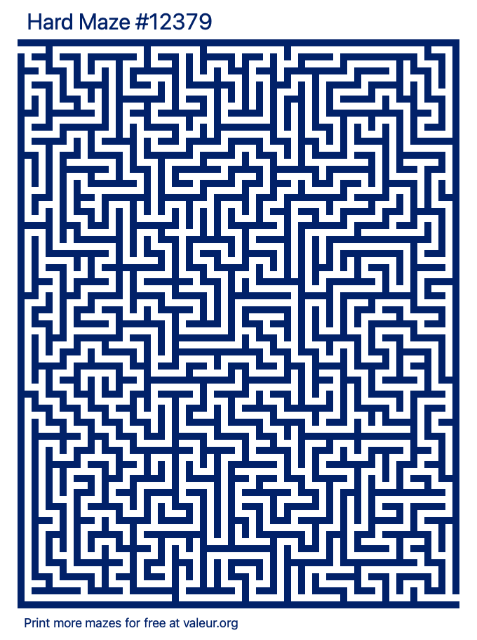 Free Printable Hard Maze number 12379