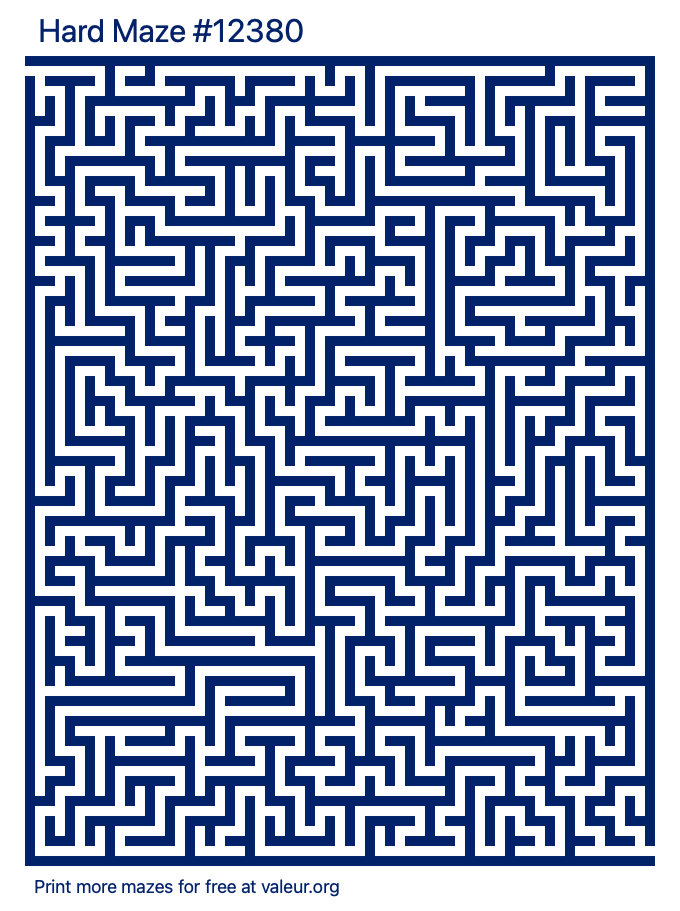 Free Printable Hard Maze number 12380