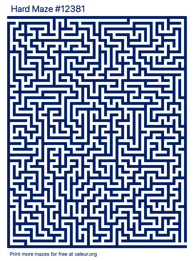 Free Printable Hard Maze number 12381