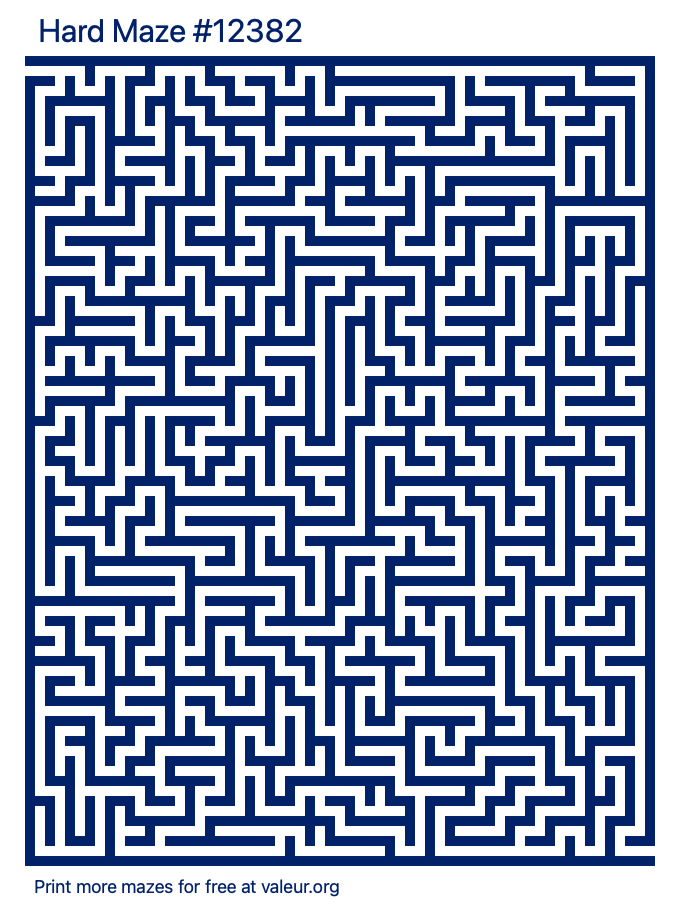 Free Printable Hard Maze number 12382