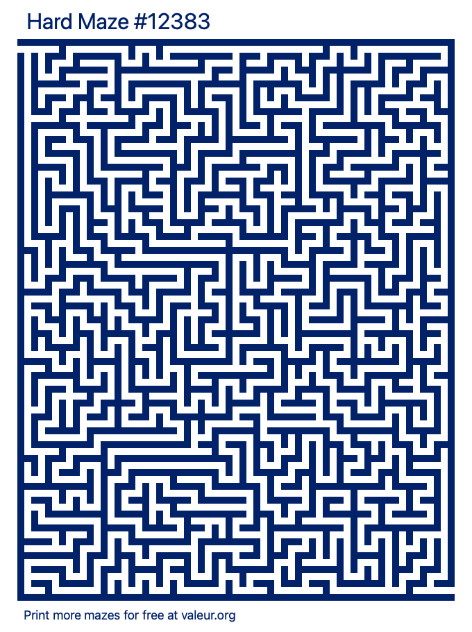 Free Printable Hard Maze number 12383