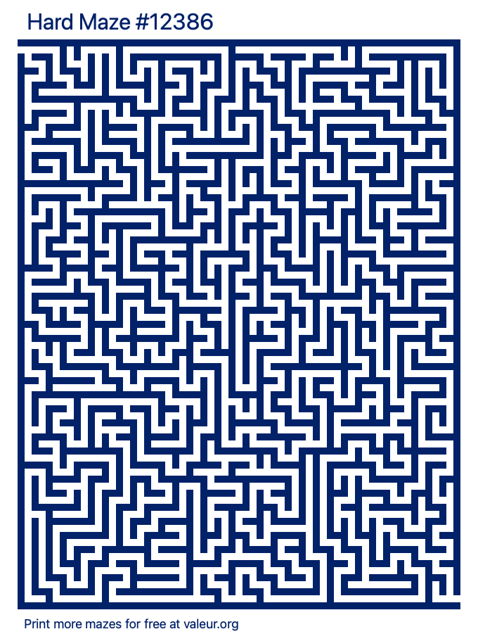 Free Printable Hard Maze number 12386