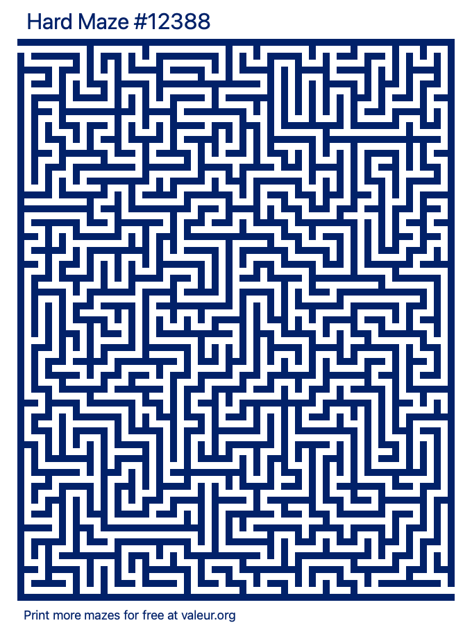 Free Printable Hard Maze number 12388