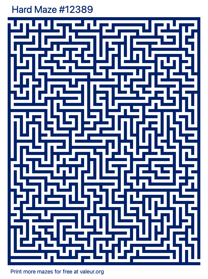 Free Printable Hard Maze number 12389