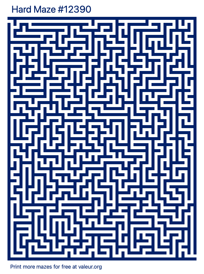 Free Printable Hard Maze number 12390