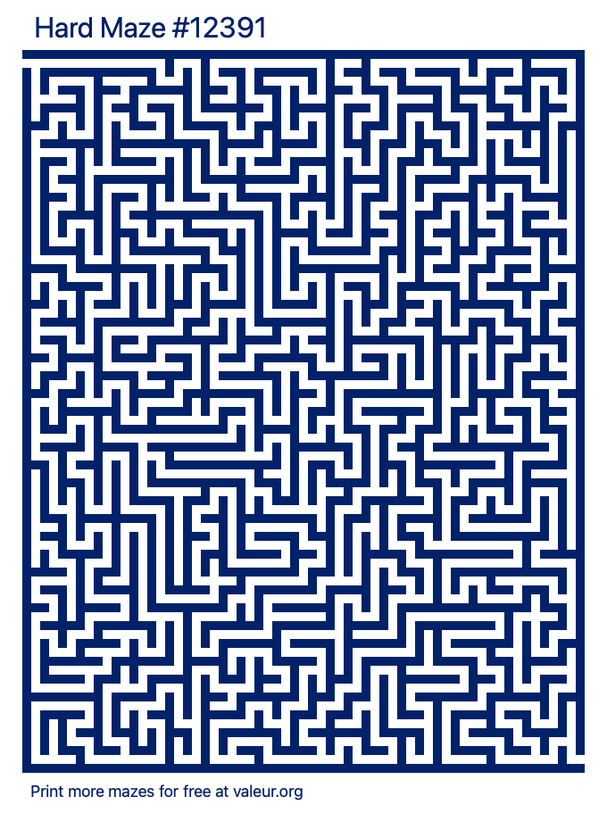 Free Printable Hard Maze number 12391