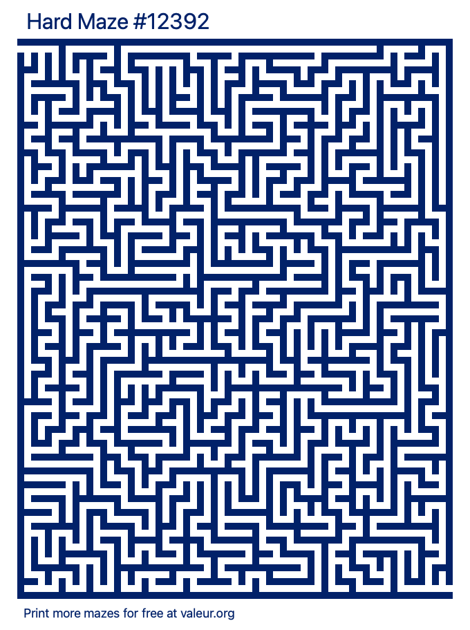 Free Printable Hard Maze number 12392