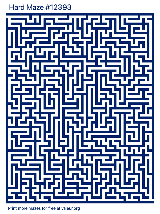 Free Printable Hard Maze number 12393