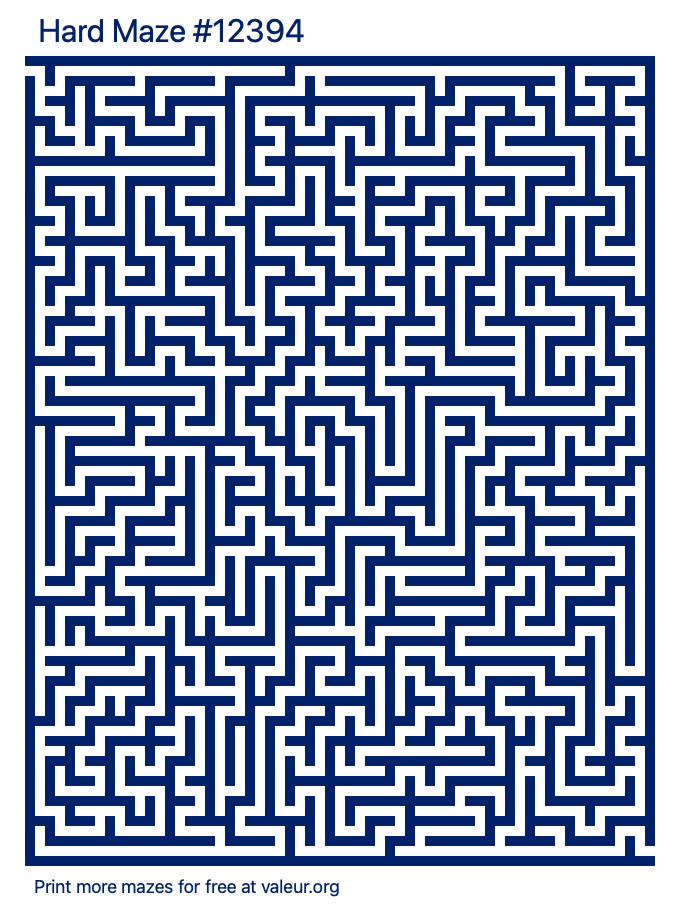 Free Printable Hard Maze number 12394