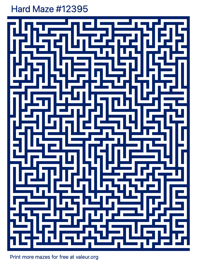 Free Printable Hard Maze number 12395