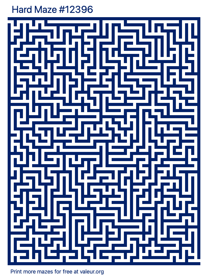 Free Printable Hard Maze number 12396