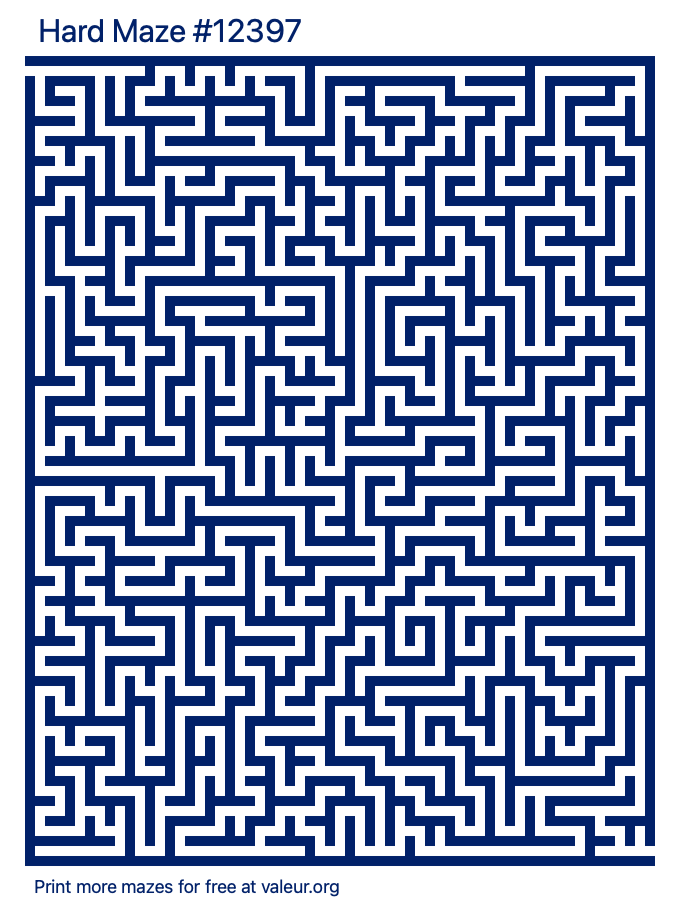 Free Printable Hard Maze number 12397