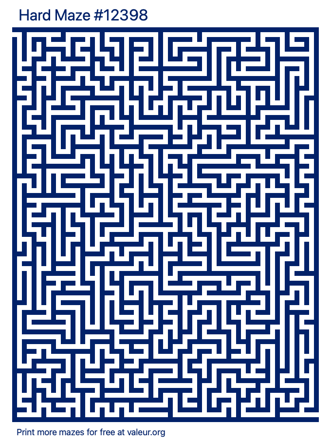 Free Printable Hard Maze number 12398