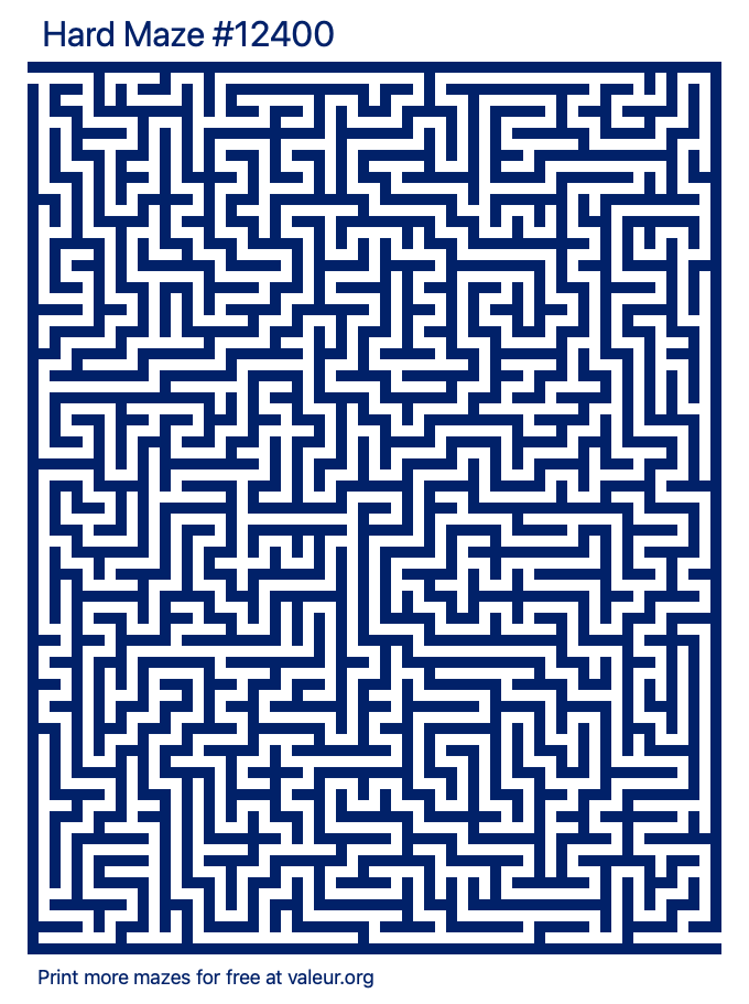 Free Printable Hard Maze number 12400