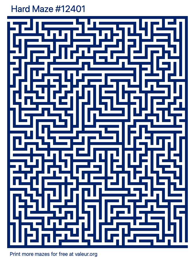 Free Printable Hard Maze number 12401